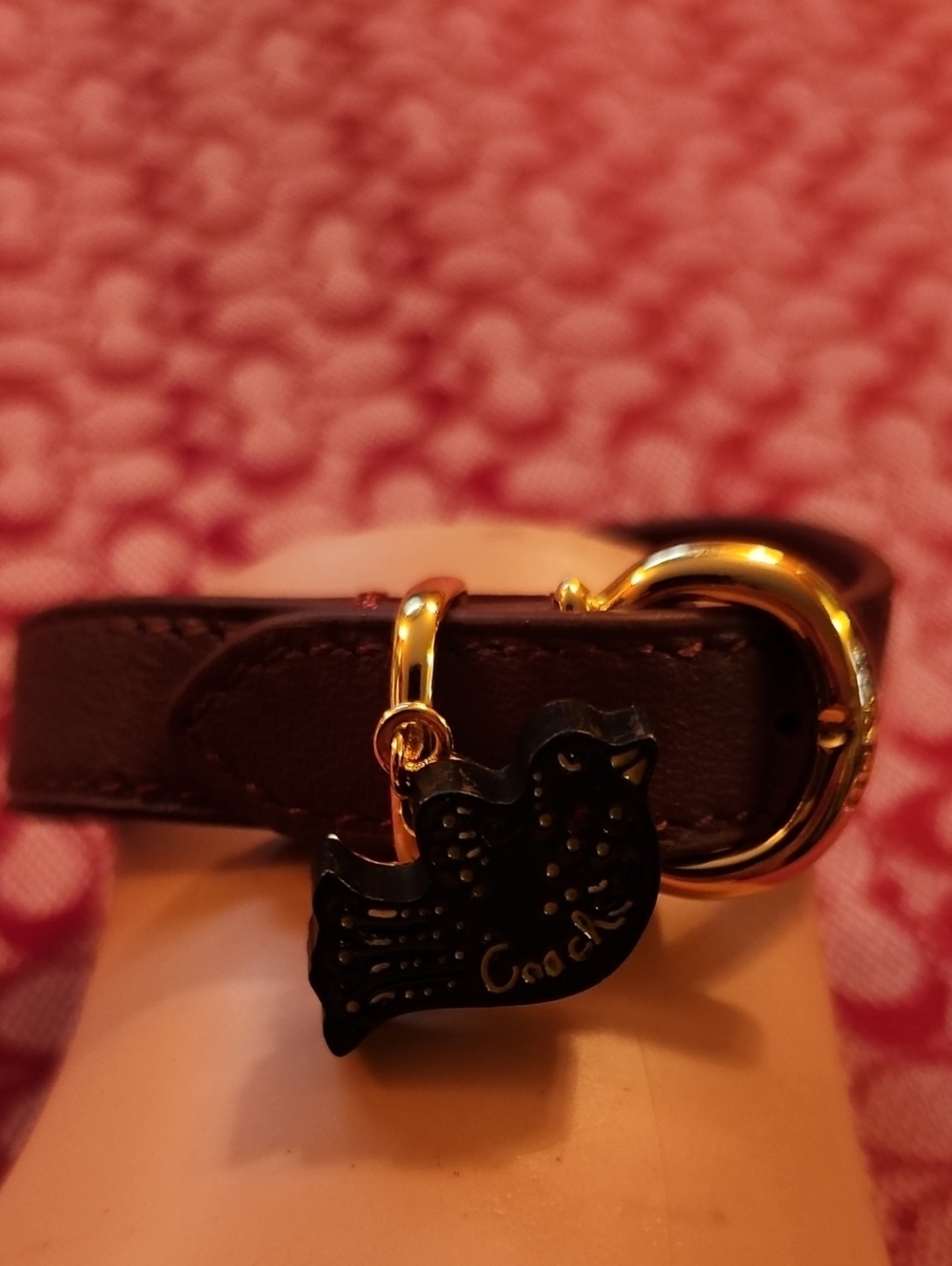 Coach Gold-Accent Brown Bracelet with Black Bird Charm